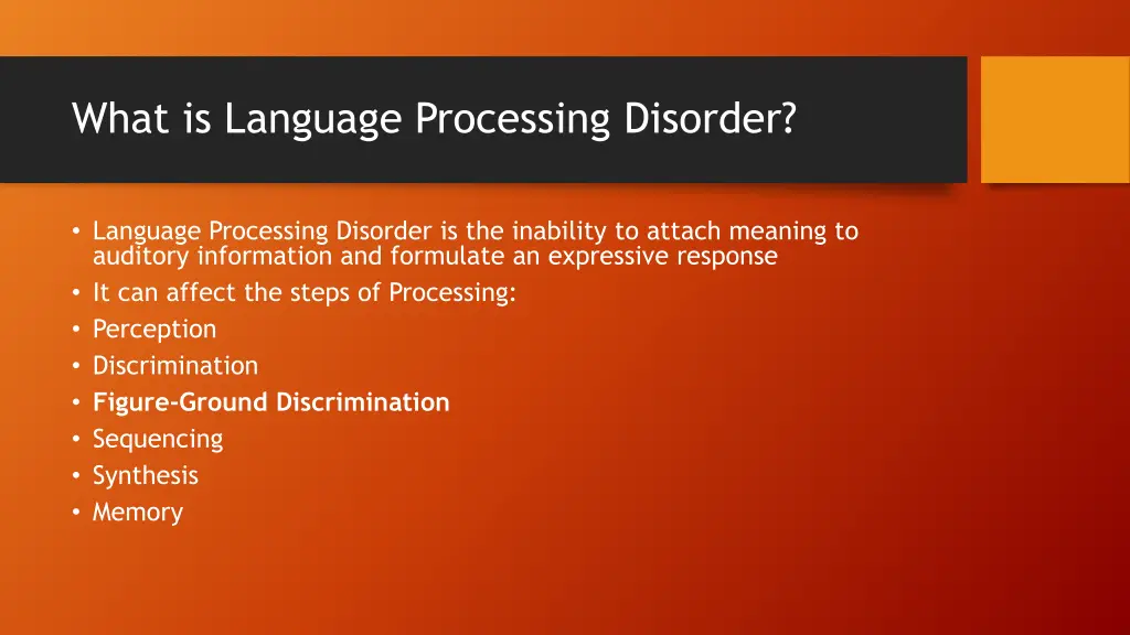 what is language processing disorder