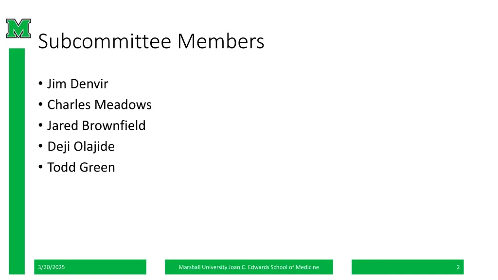 subcommittee members