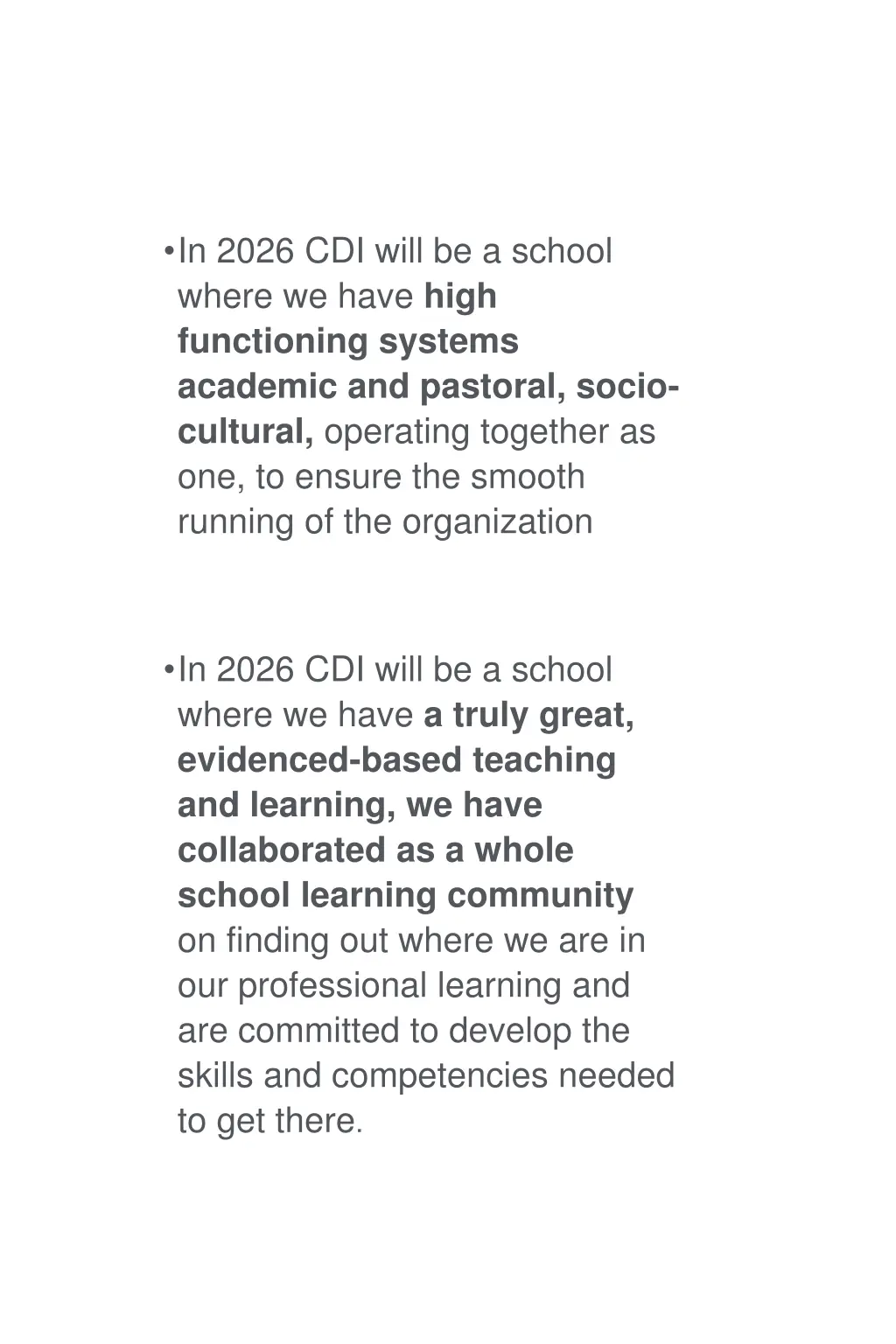 in 2026 cdi will be a school where we have high