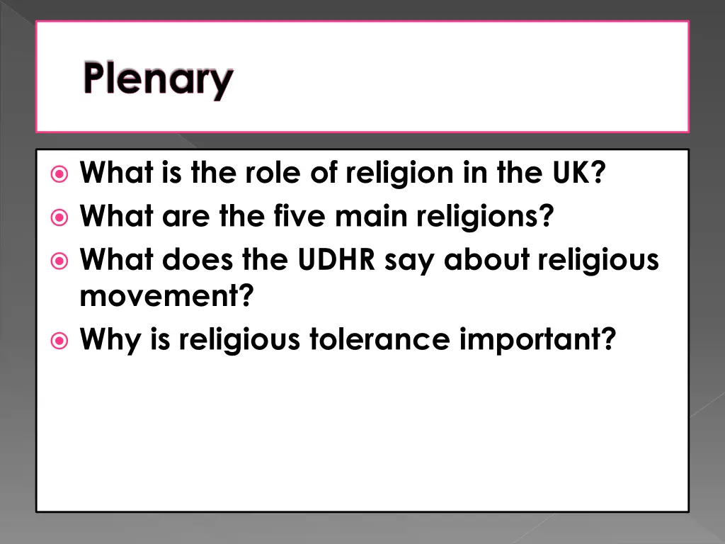 plenary