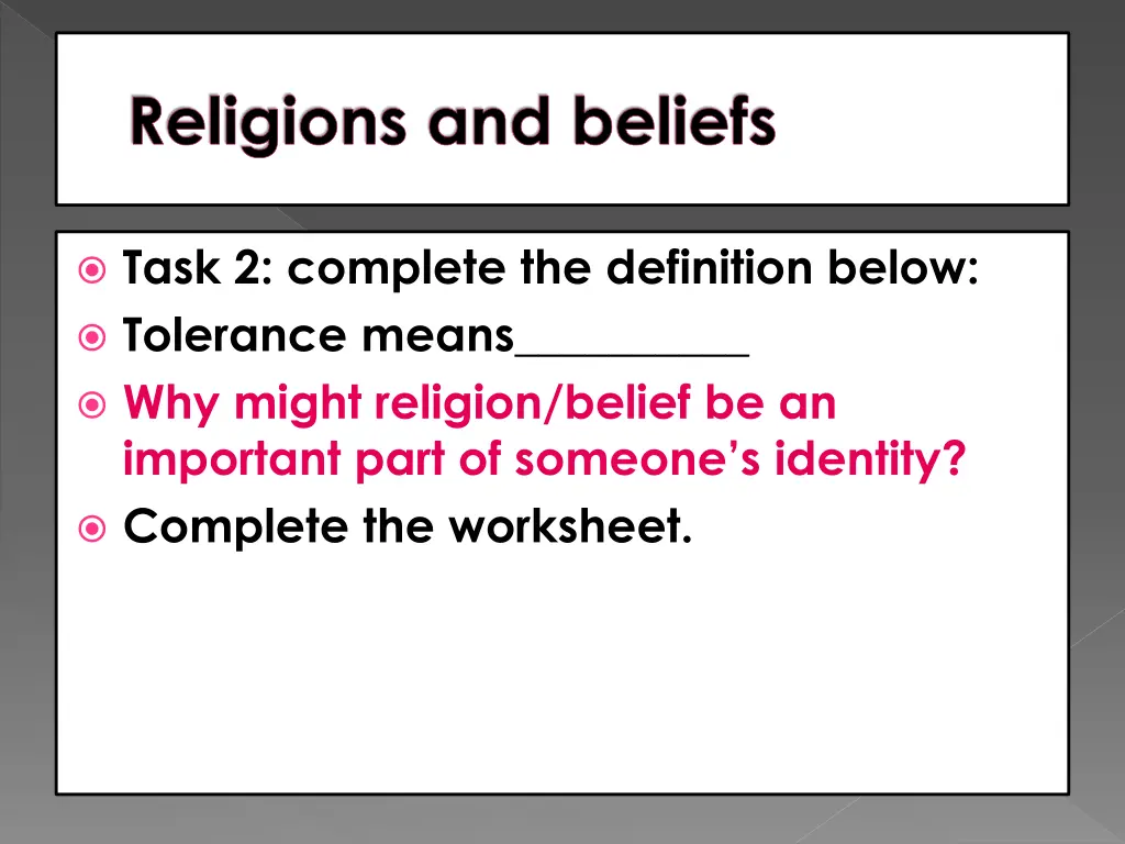 religions and beliefs