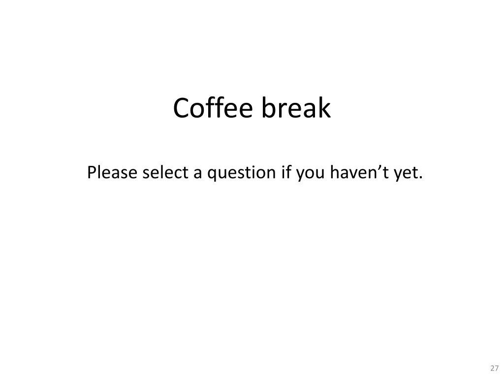 coffee break