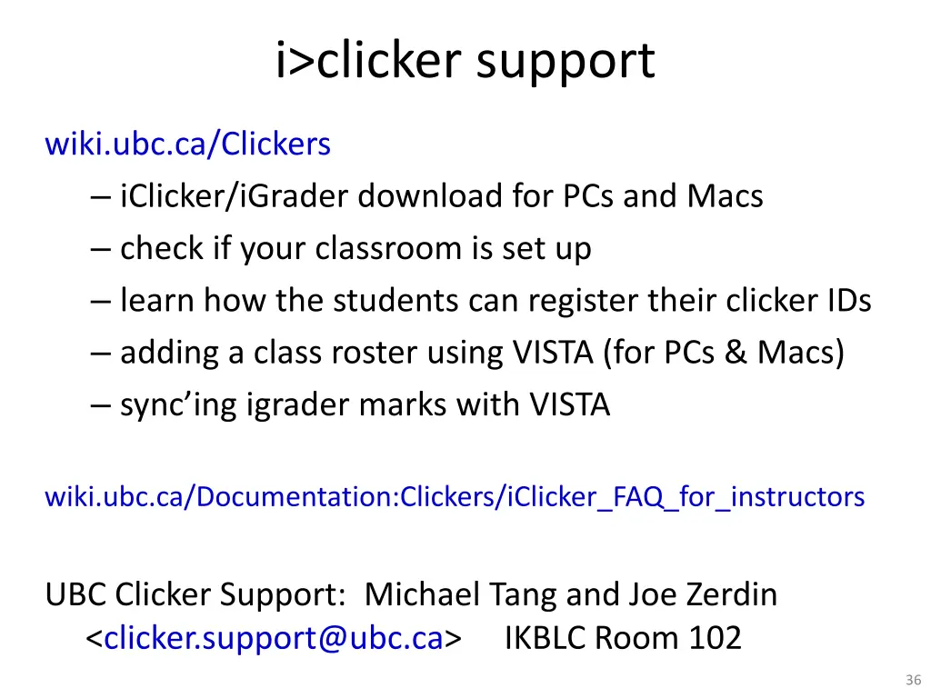 i clicker support