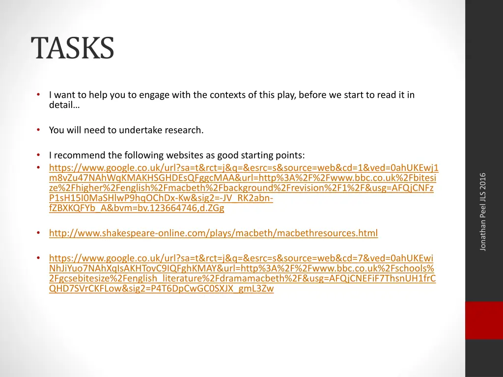 tasks