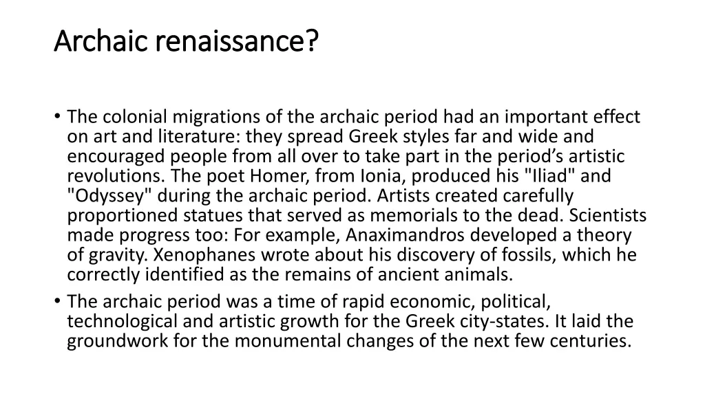 archaic renaissance archaic renaissance