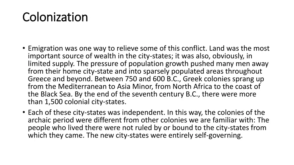 colonization colonization