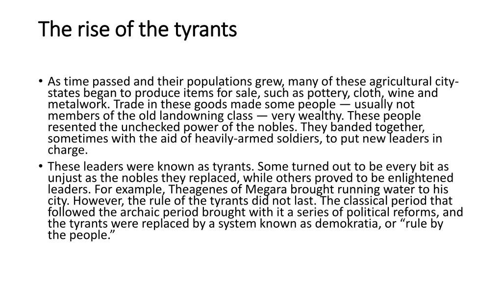 the rise of the tyrants the rise of the tyrants