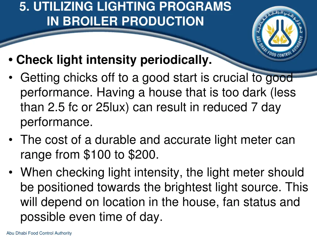 5 utilizing lighting programs in broiler 11