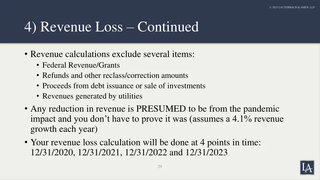 4 revenue loss continued 1