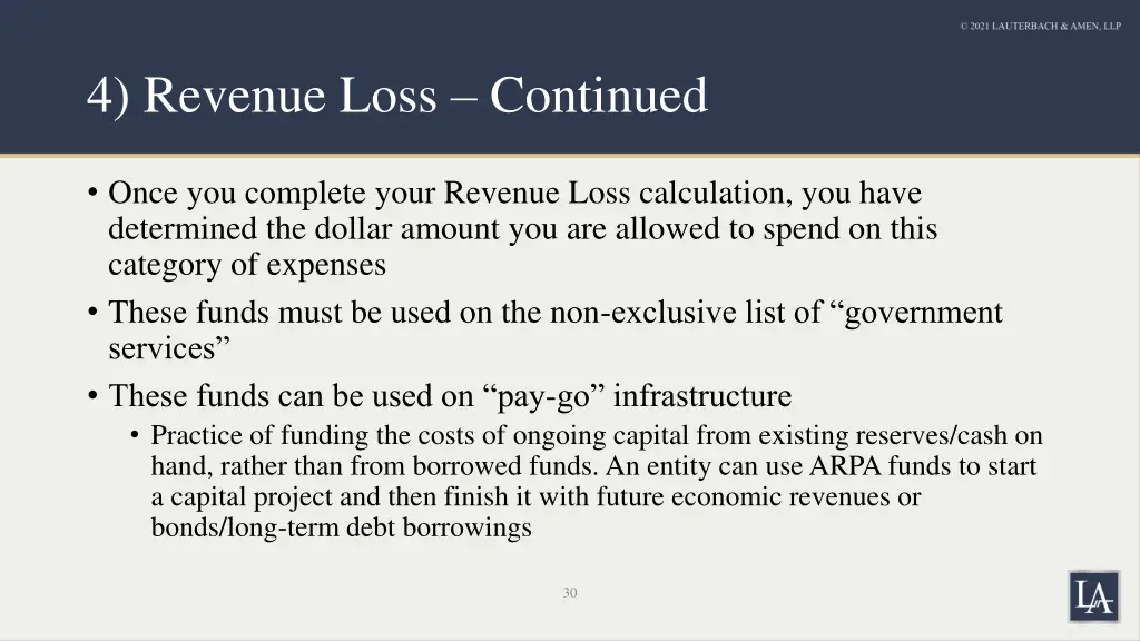 4 revenue loss continued 2