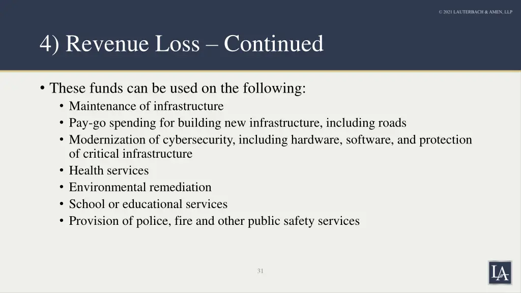 4 revenue loss continued 3