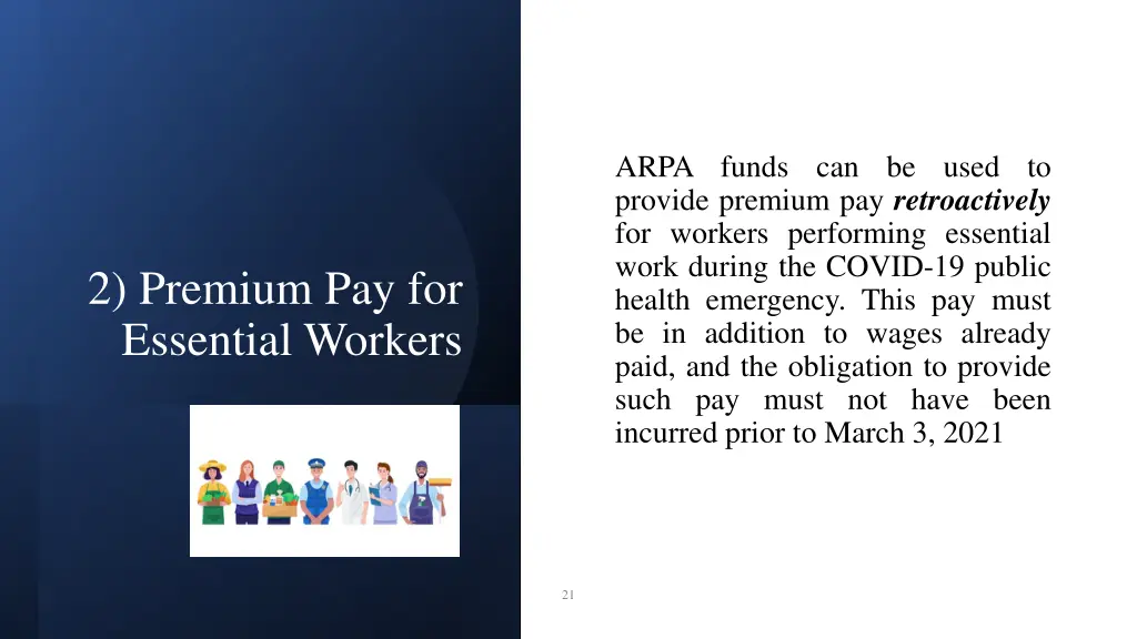 arpa funds can be used to provide premium