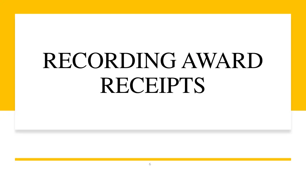 recording award receipts