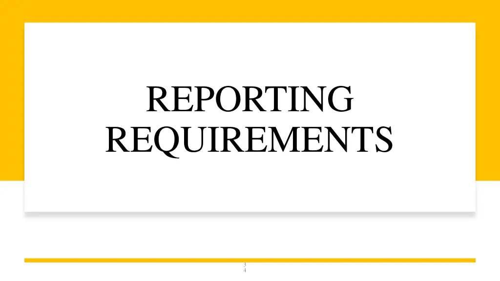 reporting requirements