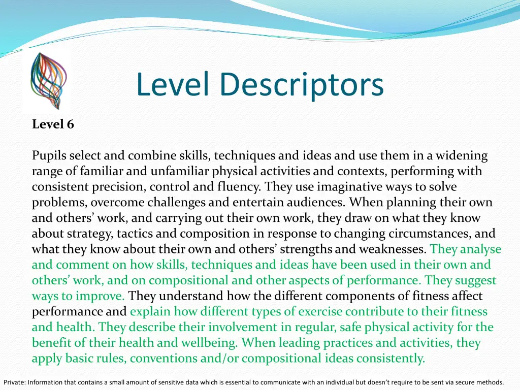 level descriptors 1