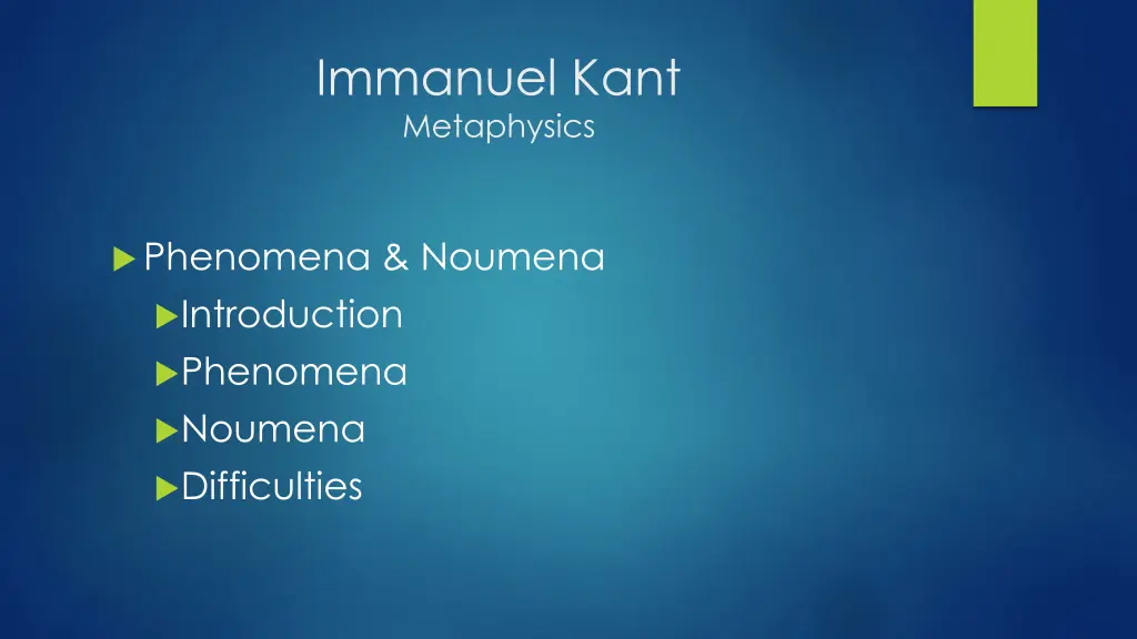 immanuel kant metaphysics