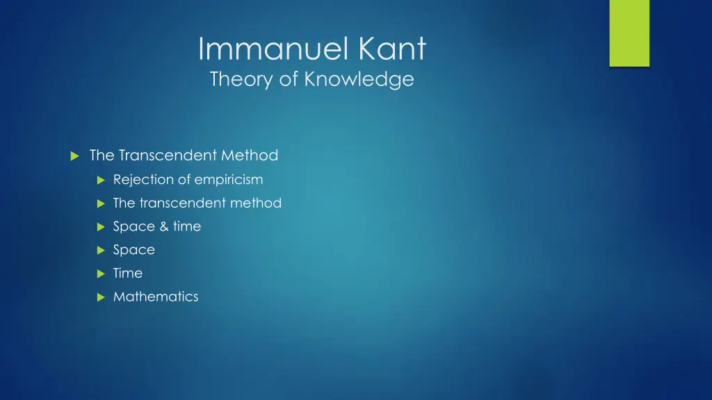immanuel kant theory of knowledge 2