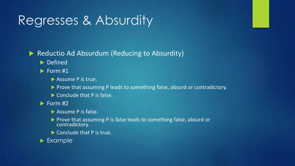 regresses absurdity