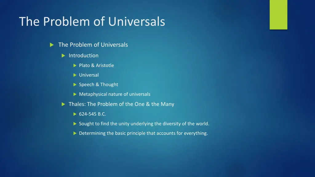 the problem of universals
