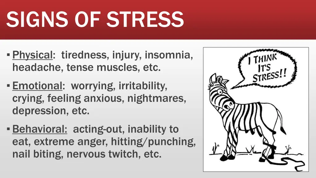 signs of stress