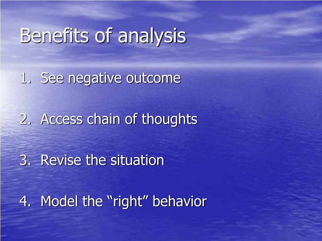 benefits of analysis