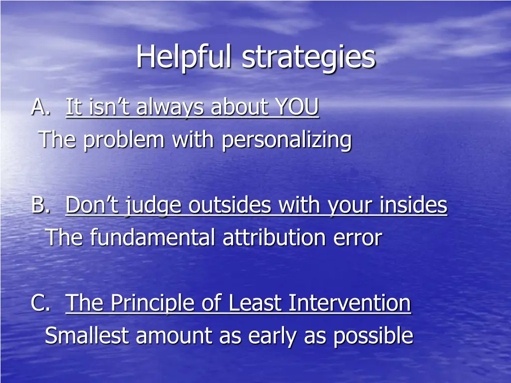 helpful strategies
