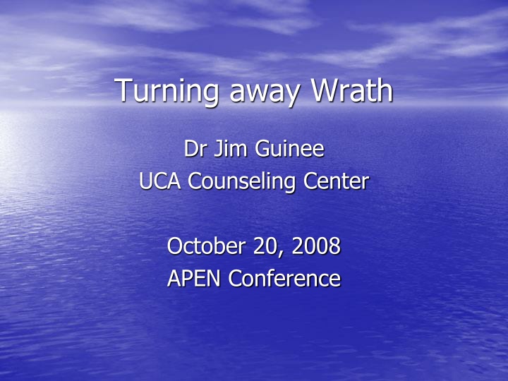 turning away wrath