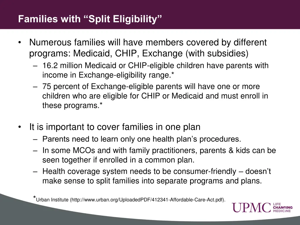 families with split eligibility
