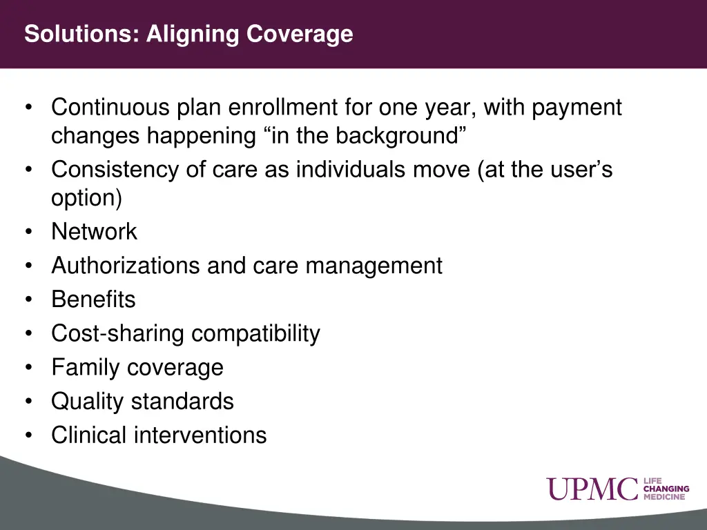 solutions aligning coverage