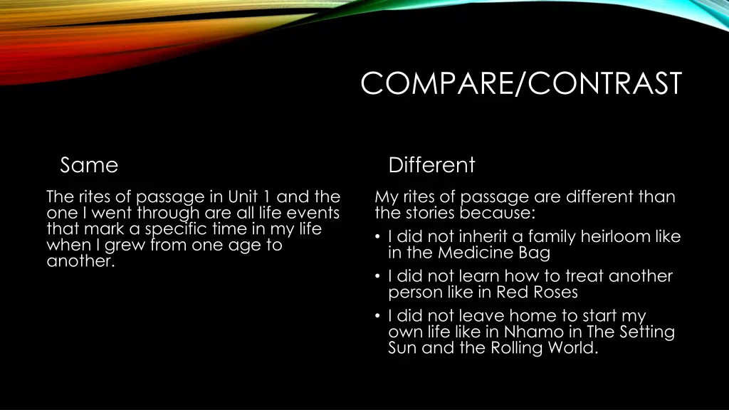 compare contrast