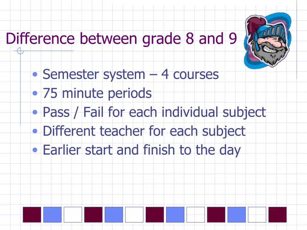 difference between grade 8 and 9