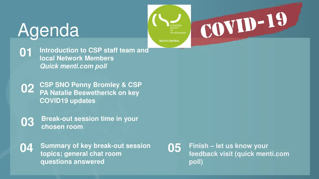 agenda 01 local network members quick menti