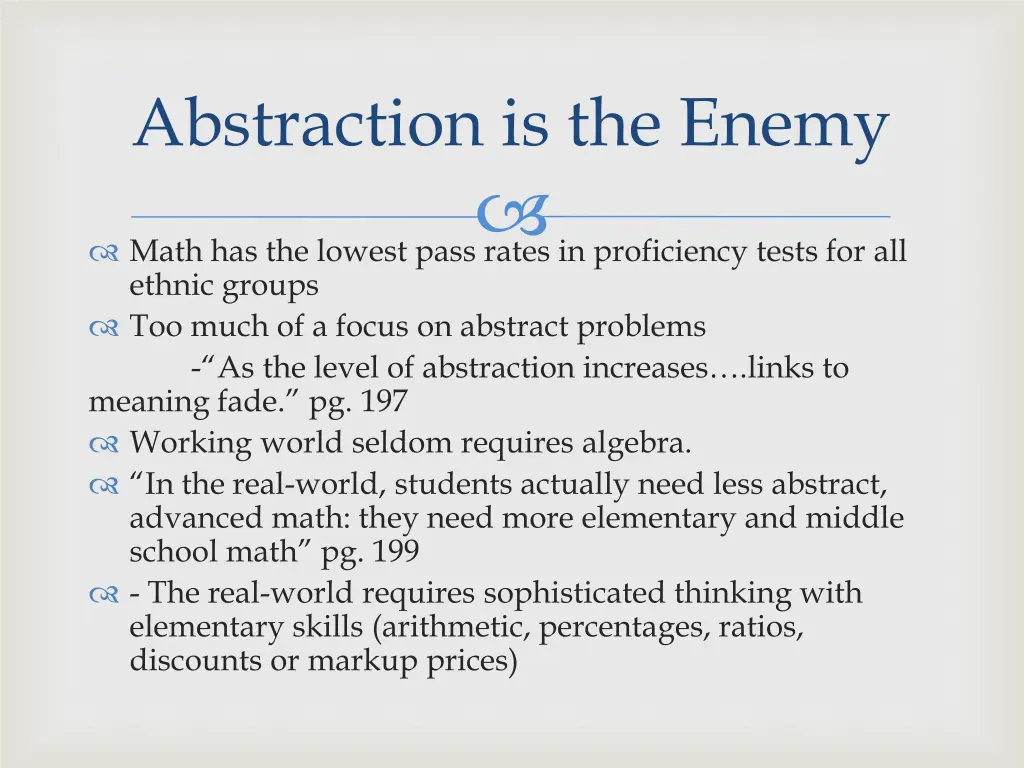 abstraction is the enemy