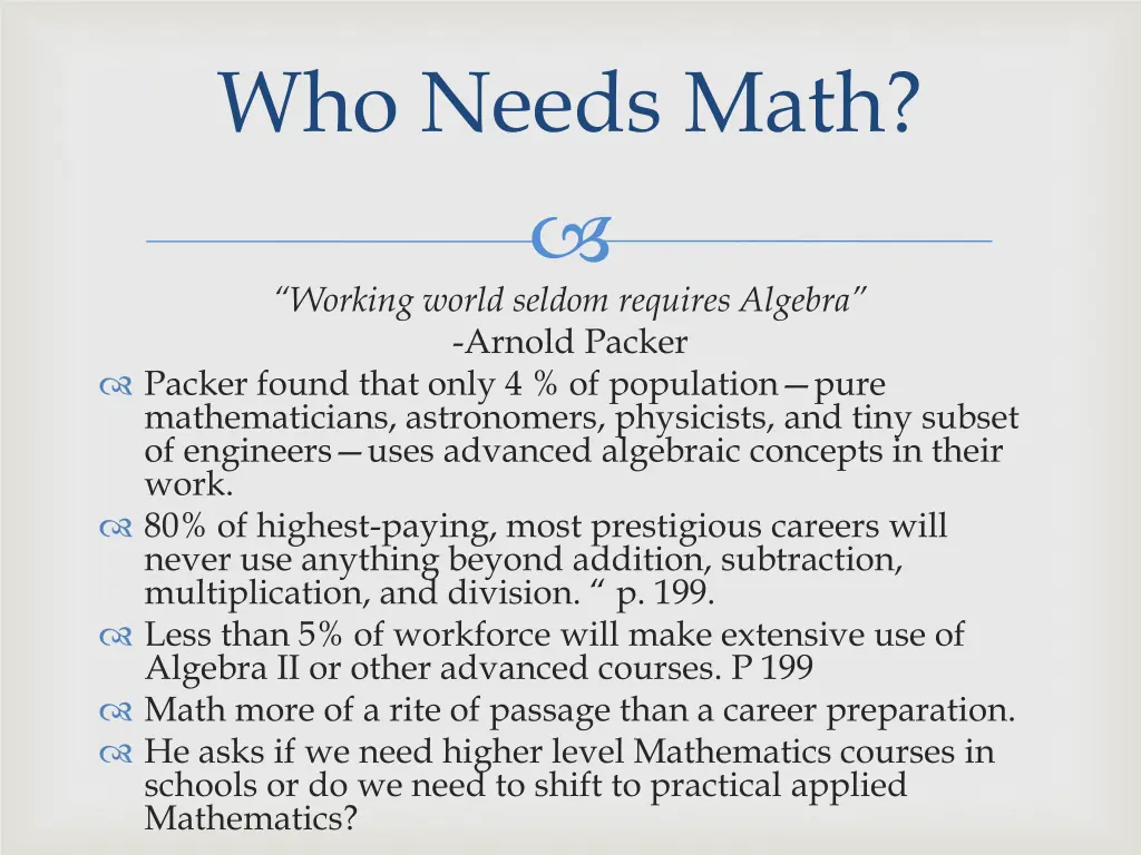 who needs math