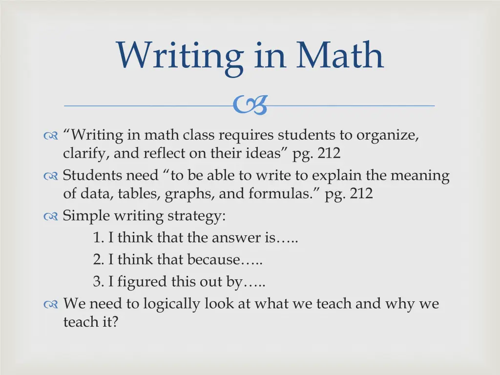 writing in math