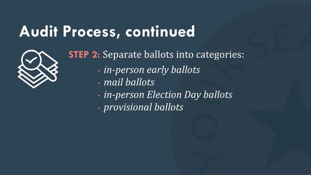audit process continued