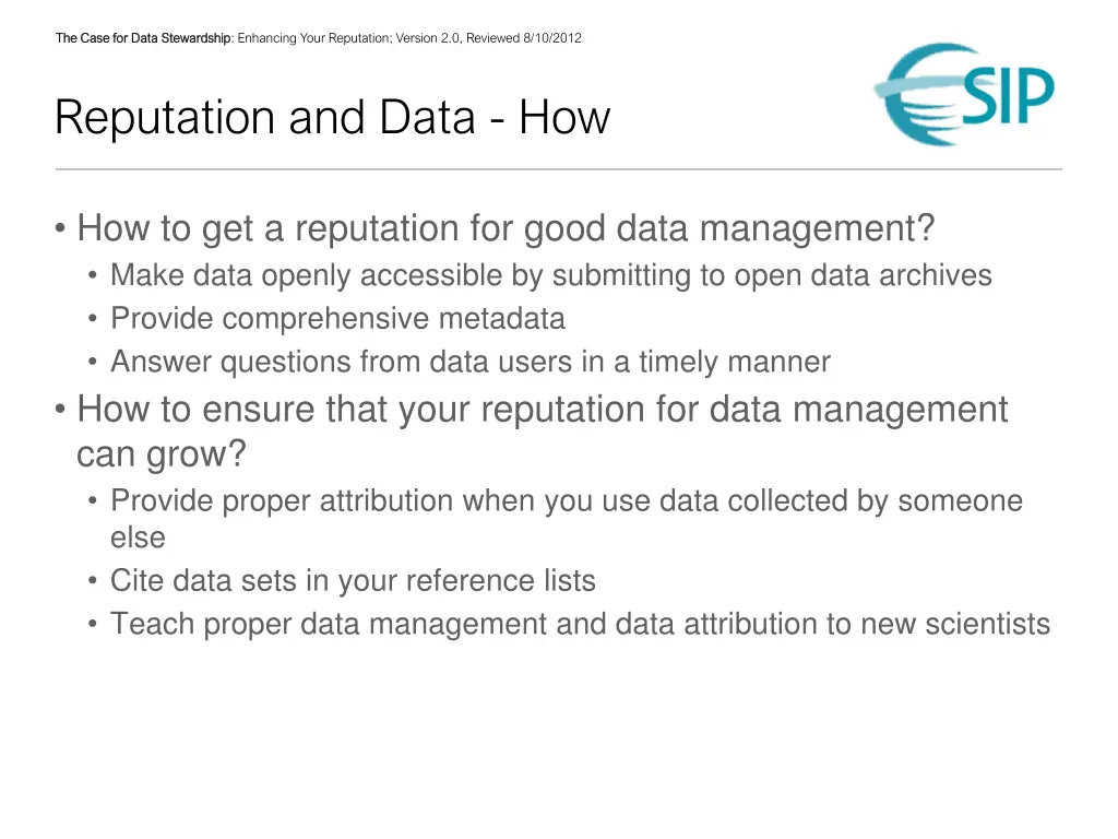 the case for data stewardship the case for data 3
