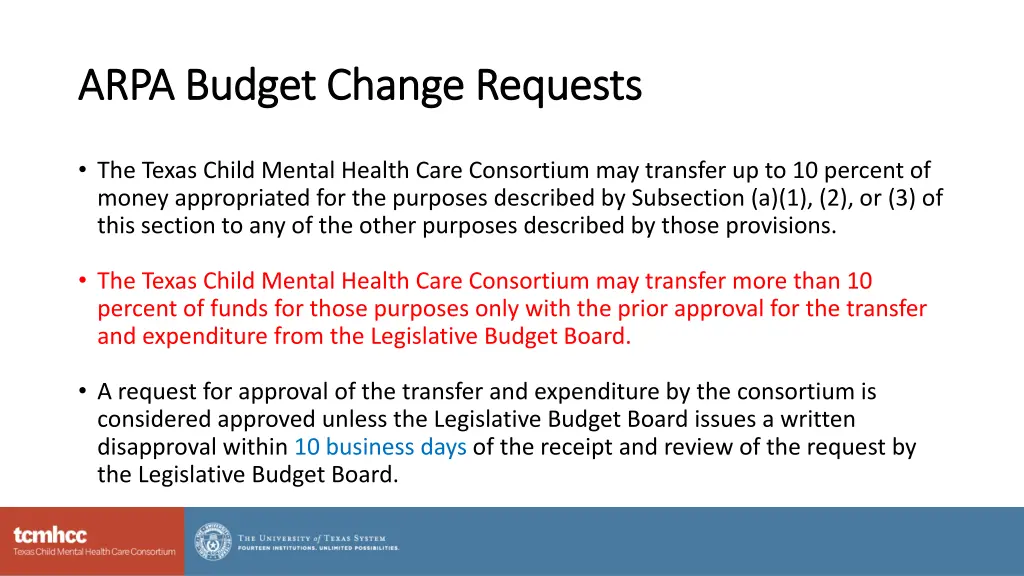 arpa budget change requests arpa budget change