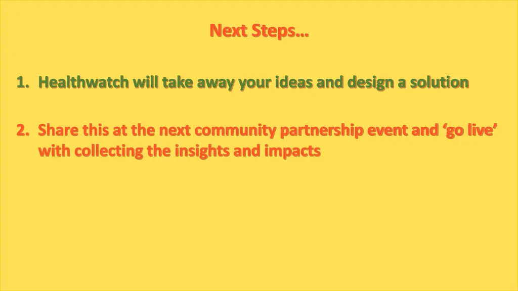 next steps