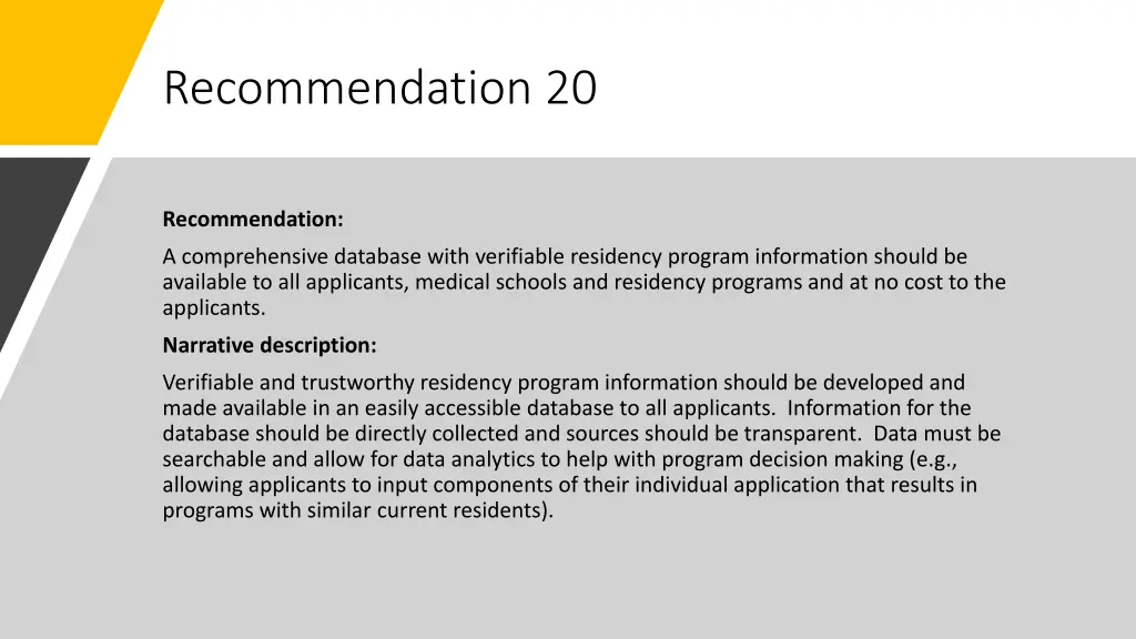 recommendation 20
