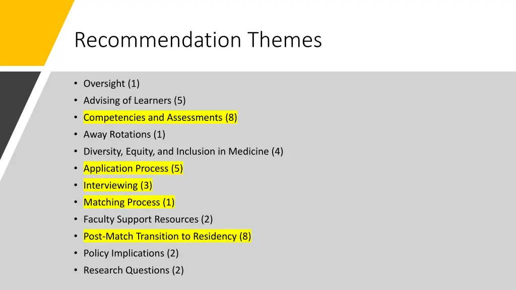 recommendation themes