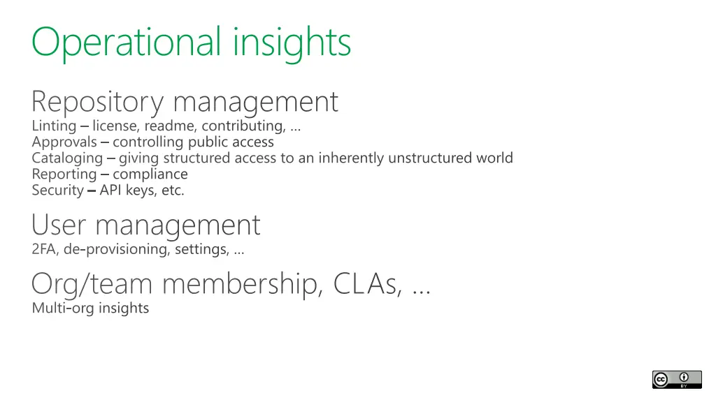 operational insights repository management