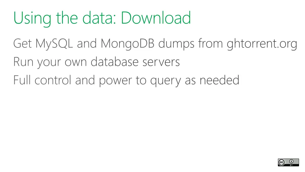 using the data download get mysql and mongodb