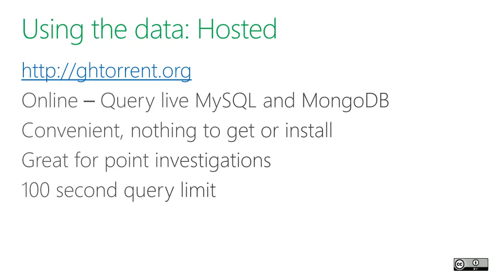using the data hosted http ghtorrent org online