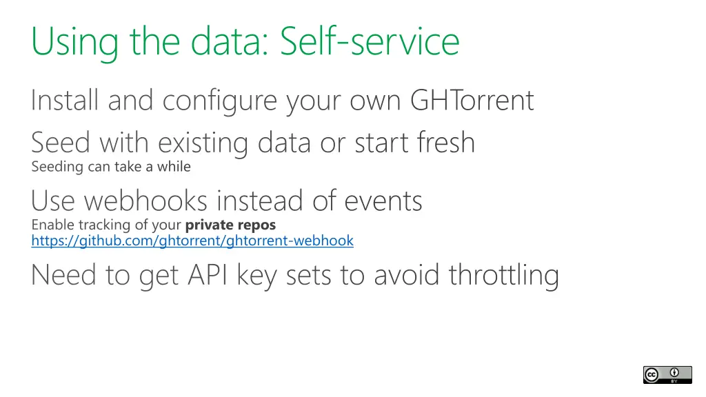 using the data self service install and configure