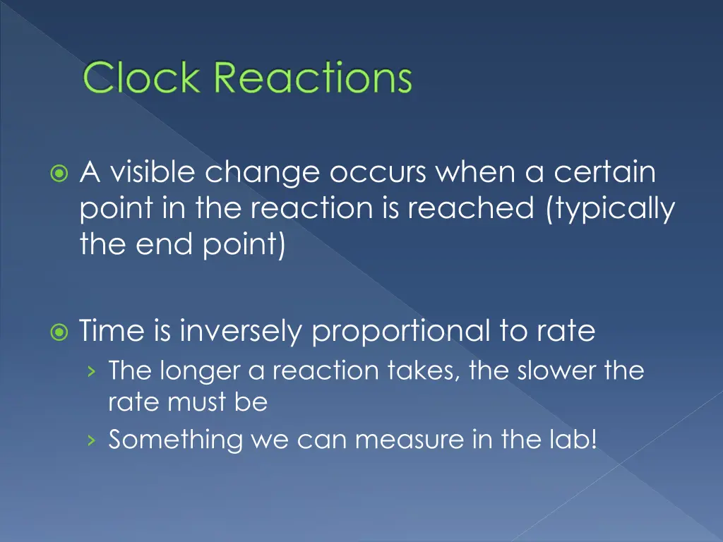 clock reactions