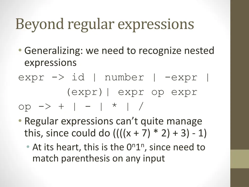 beyond regular expressions 1