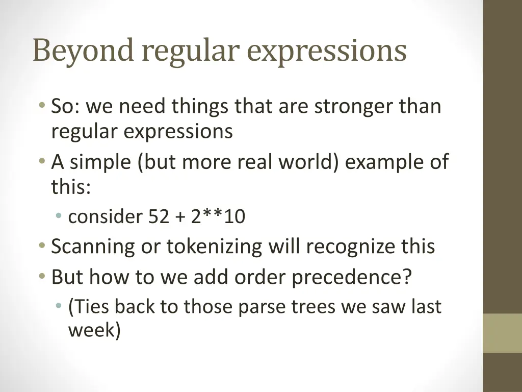 beyond regular expressions
