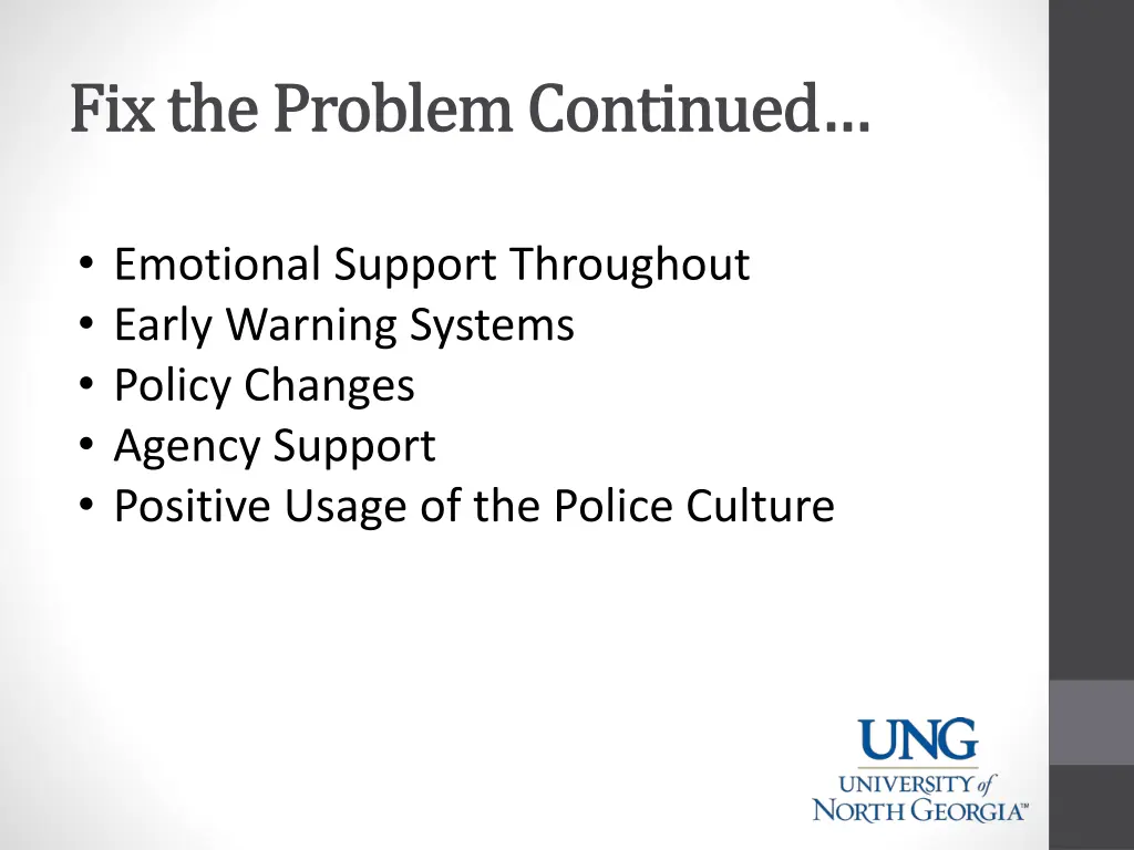 fix the problem continued