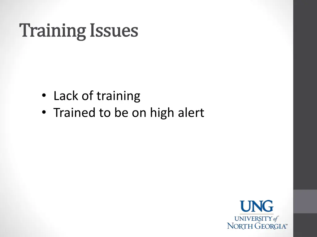 training issues